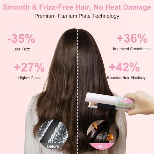 Pink cordless mini travel flat iron — photo 5