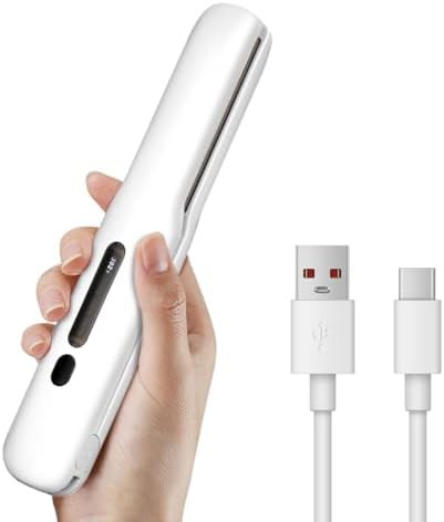White cordless rechargeable travel flat iron