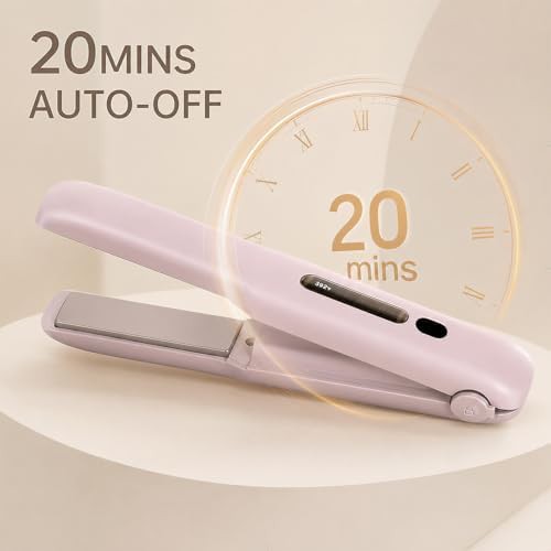 White cordless rechargeable travel flat iron — photo 4