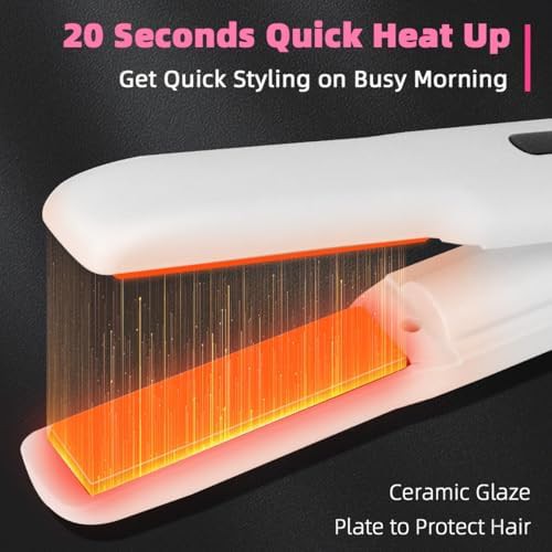 White cordless rechargeable travel flat iron — photo 5