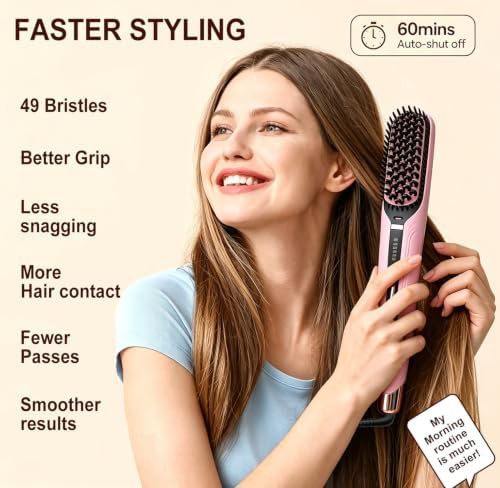 Ionic steam hair straightening brush — photo 3