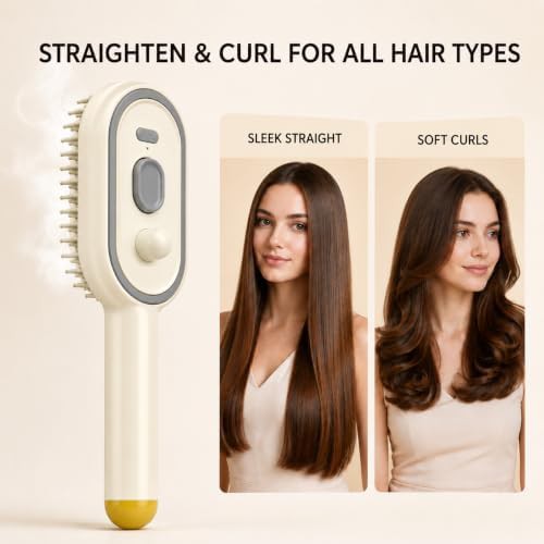 Rechargeable steam hair straightening brush — photo 4