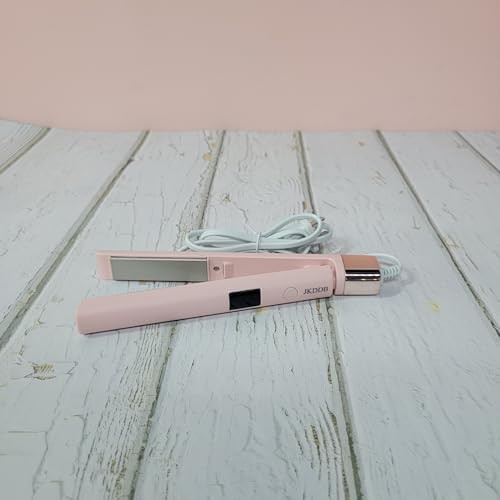 Pink digital flat iron with ceramic plates