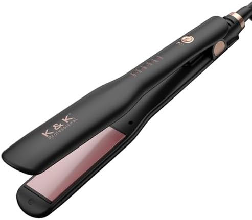 Wide titanium flat iron for thick hair