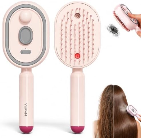 Pink electric steam brush with air cushion