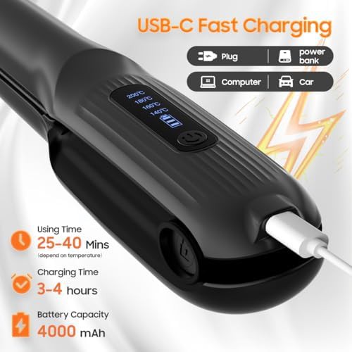Black cordless portable travel flat iron — photo 4