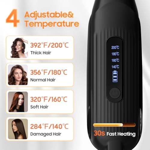 Black cordless portable travel flat iron — photo 5
