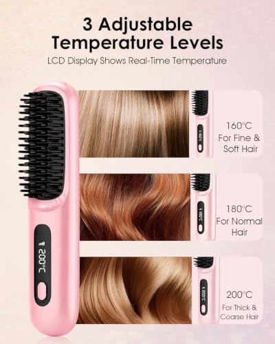Ionic cordless hair straightening brush — photo 4