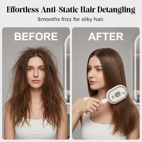 Purple cordless steam hair straightening brush — photo 3