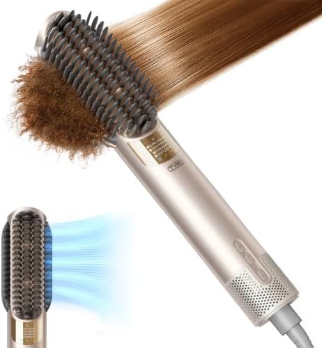 Gold wet to dry hair straightening brush