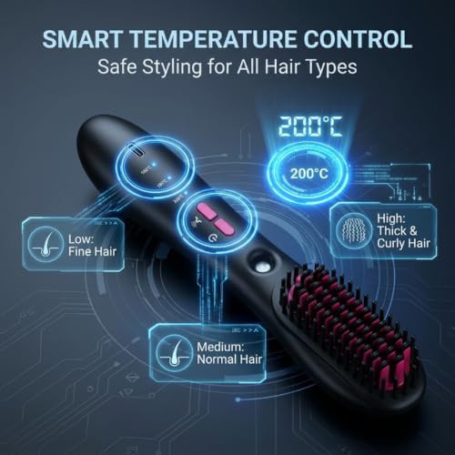 Cordless mist straightening comb with steam — photo 4