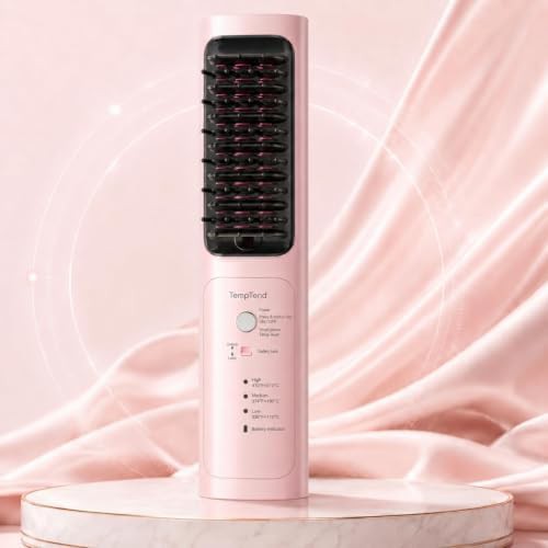 Aura pink cordless straightening brush