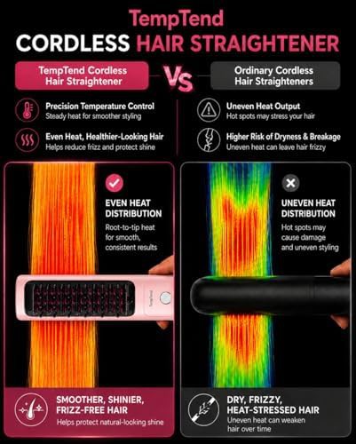 Aura pink cordless straightening brush — photo 3