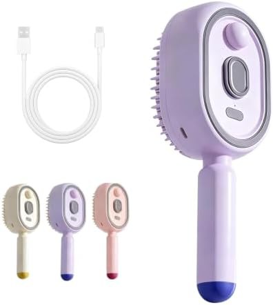 Purple electric steam hair brush