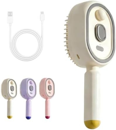White electric steam hair brush