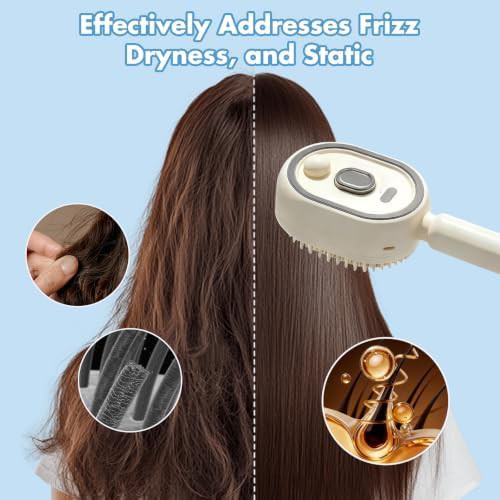 White electric steam hair brush — photo 3