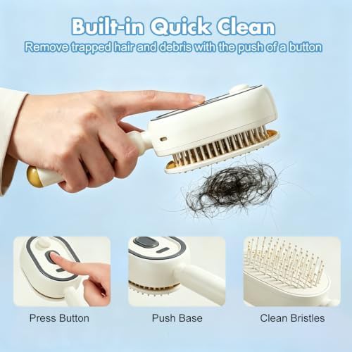 White electric steam hair brush — photo 4