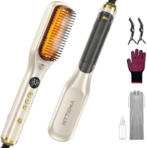 Steam straightening brush for frizzy hair