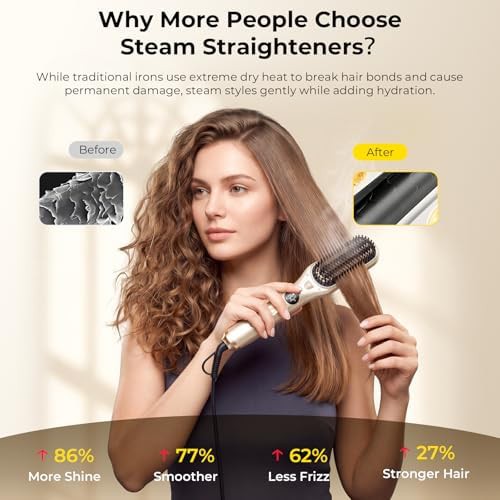 Steam straightening brush for frizzy hair — photo 3