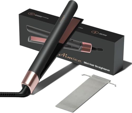 Black mini ceramic travel straightener