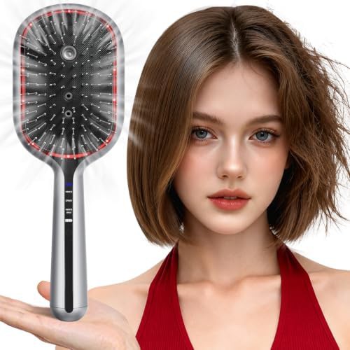 Misting spray massage straightening comb