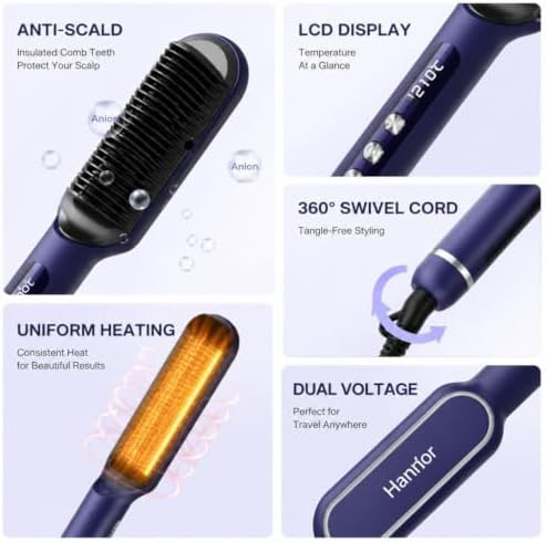 Portable ionic hair straightening brush — photo 5