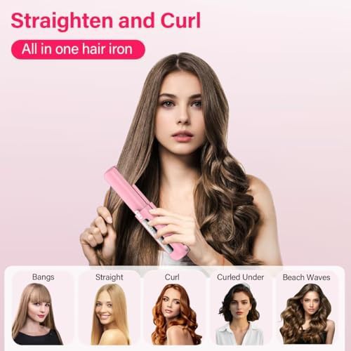 Pink cordless mini flat iron and curler — photo 3