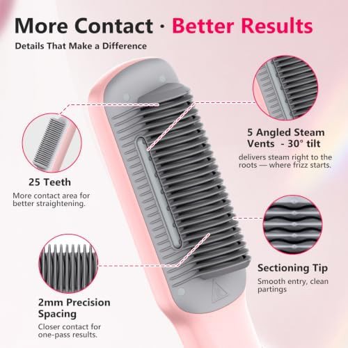 Lanvier steam straightening brush for coarse hair — photo 5
