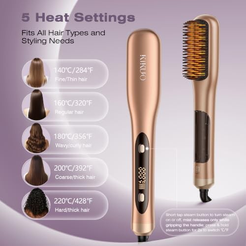 Baby orange steam straightening brush — photo 4