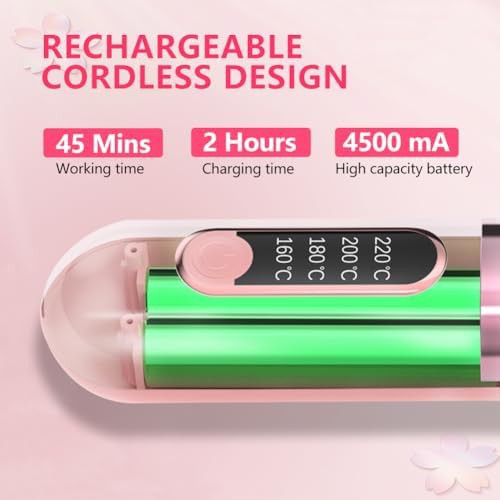 Pink cordless portable straightening brush — photo 4