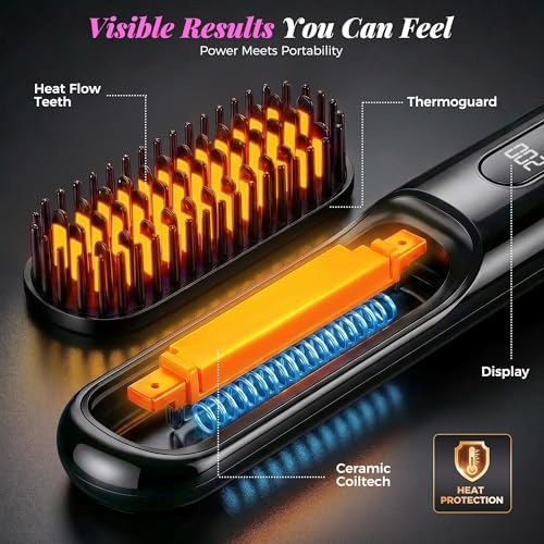 Cordless ionic ceramic straightening brush — photo 3