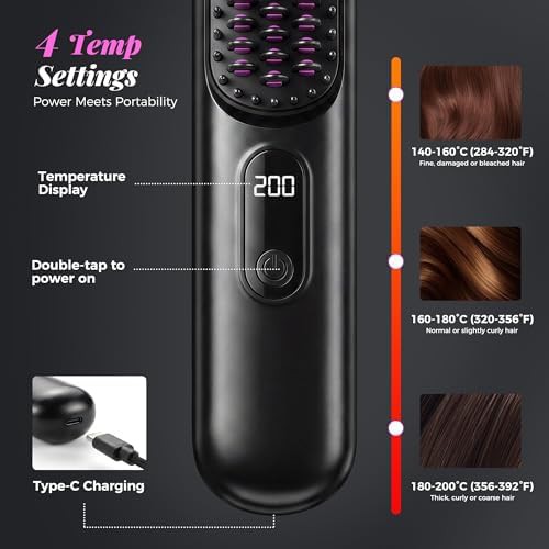 Cordless ionic ceramic straightening brush — photo 4
